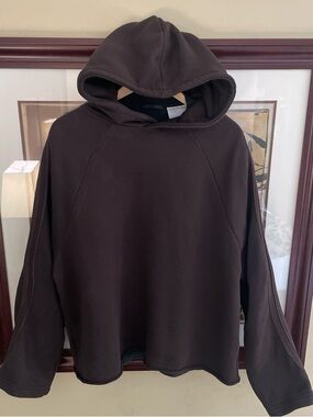 Zara Men's Dark Brown Hooded Cardigan Sweater